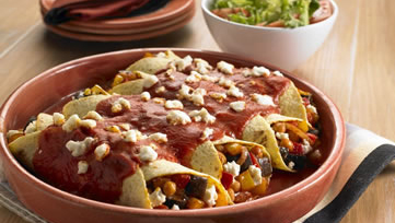 Kichererbsen-Auberginen-Paprika-Enchiladas